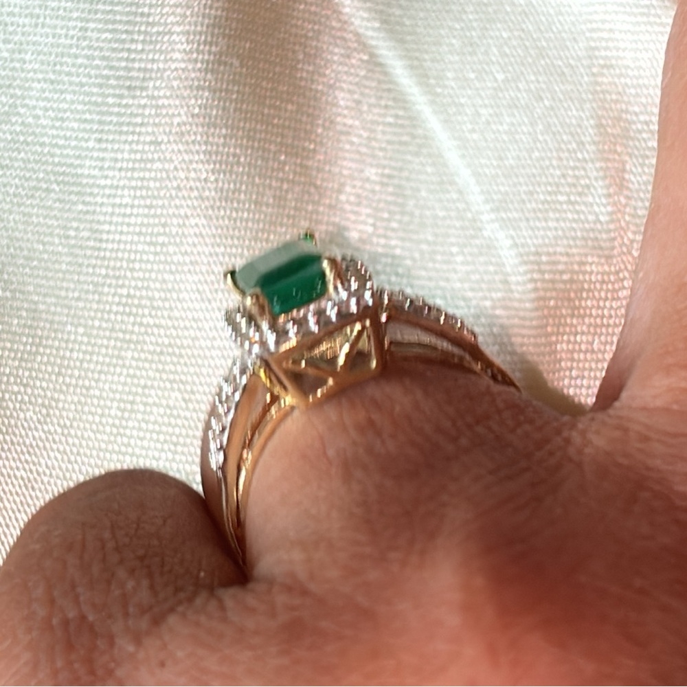 14k Gold Natural Deposit & Emerald Ring ✨FIRM✨ - Picture 5 of 16